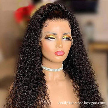 Shmily Wholesale Mink Brazilian Lace Front Wigs Cuticle Aligned Virgin Hair Glueless Curly Human Hair Wigs For Black Women